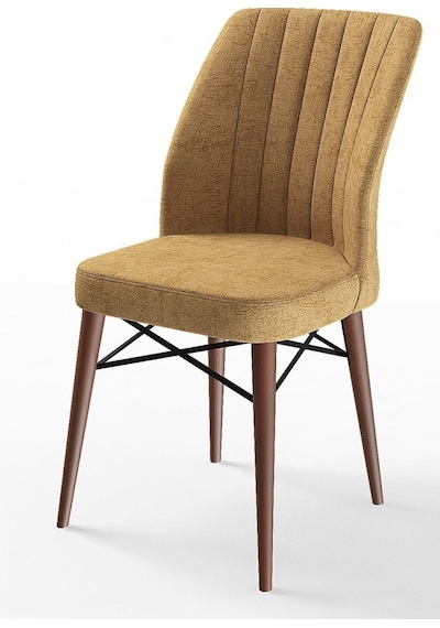 Canisa Concept Flex Serisi Gürgen Ceviz Ayaklı Sandalye Cappucino Sandalye Ceviz Ayak Sandalye Cappucino Ayaklar Ceviz