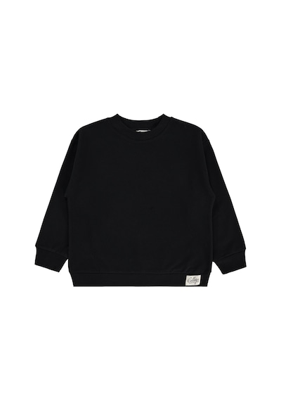 Civil Boys Civil Erkek Çocuk Basic Sweatshirt Fırçalı 2 İp Uzun Kol Okul Kreş Ve Günlük Kullanım - Siyah