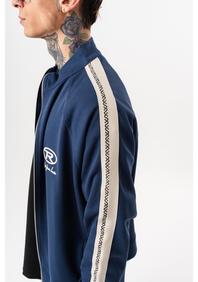 Respire Erkek Ffb Şerit Detaylı Dik Yaka Doubleface Zip Oversize Sweatshirt Lacivert