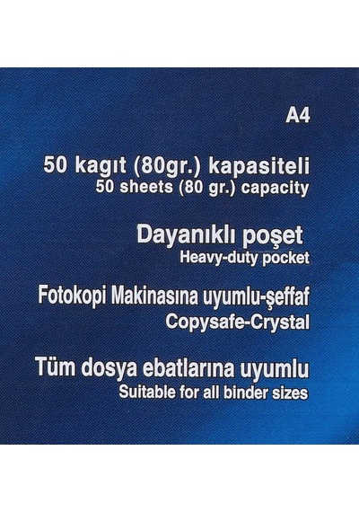 Noki 4830cr Cristal Poşet Dosya, 100 Adet 0.75 LT - 2.5 LT - 12 KG