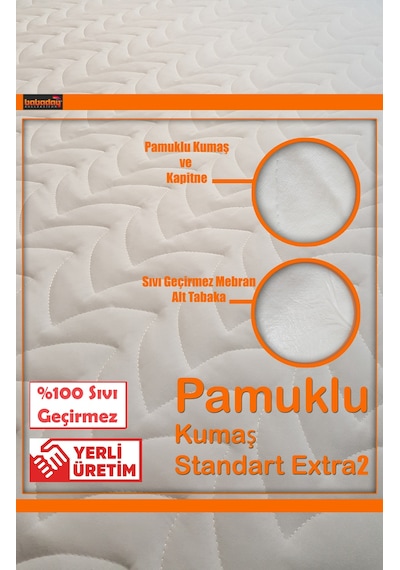 %100 Sıvı Geçirmez 180gr Dolgulu Pofuduk Yatak Alezi Beyaz