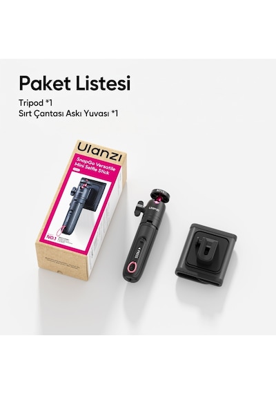 Ulanzi Mt55 Snapgo 4 İn 1 Mini Selfie Stick Tripod Telefon Ve Aksiyon Kamera Uyumlu - T165 Siyah