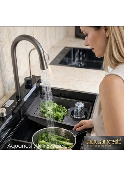 Hazeland Aquanest Premium 5 Tuşlu Akıllı Evye Antrasit