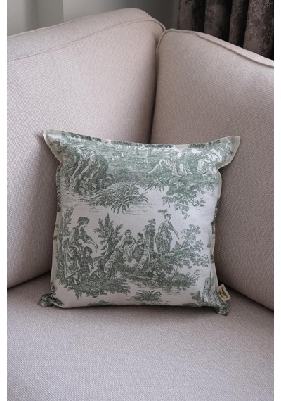 Yeşil Kırlent Vintage Desenli 45x45 Dekoratif Yastık Kılıfı Yeşil - 693838992 Yeşil