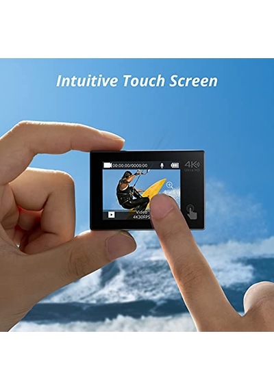 Akaso Brave 4 Aksiyon Kamerası 4k Su Geçirmez Su Altı Kamerası 40 M - Ultra Hd 20mp 170 Geniş Açılı Wifi Spor Kamerası Çift Ekran, Dokunmatik Ekran, 5x Yakınlaştırma Ve Montaj Setleri