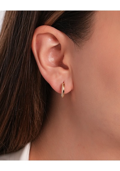Debora Jewelry 14 Ayar Altın Halka Zirkon Taşlı Küpe 91825004