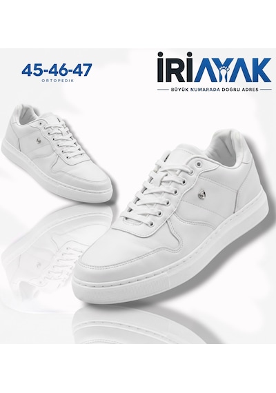 İriayak Erkek Büyük Numara Rahat Kalıp Erkek Günlük Ayakkabı 45-46-47 Beyaz İriayak Erkek Büyük Numara Rahat Kalıp Erkek Günlük Ayakkabı 45-46-47 Beyaz