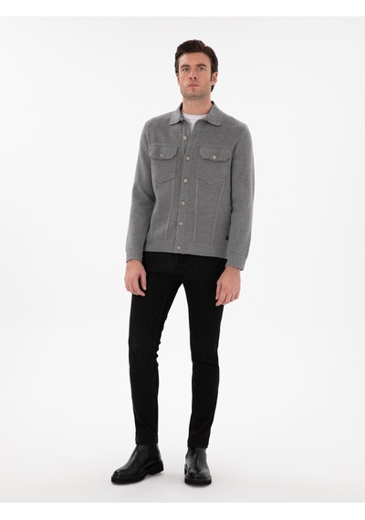 Cacharel Gri Regular Fit Triko Hırka