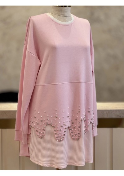 Fuat Gürşen Fg-26y5344-p Pembe Renk Tunik Çok Renkli