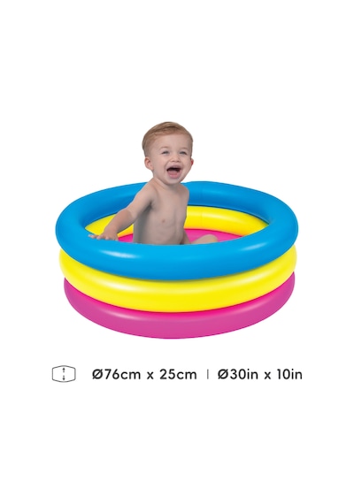 Marevia 3 Halka 3 Renk Çocuk Havuzu Küçük Boy 76x25cm-10086-1 Çok Renkli