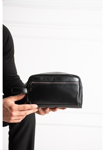 Nahitatyana Siyah Hakiki Deri Erkek Tıraş El Portföy&clutch Bakım Çantası Siyah - 843872461 Siyah