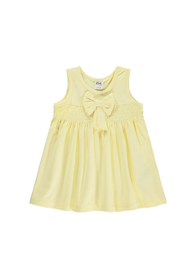 Civil Baby Gipe - Kurdelalı 6-18 Ay Elbise - Sarı Soft Sarı