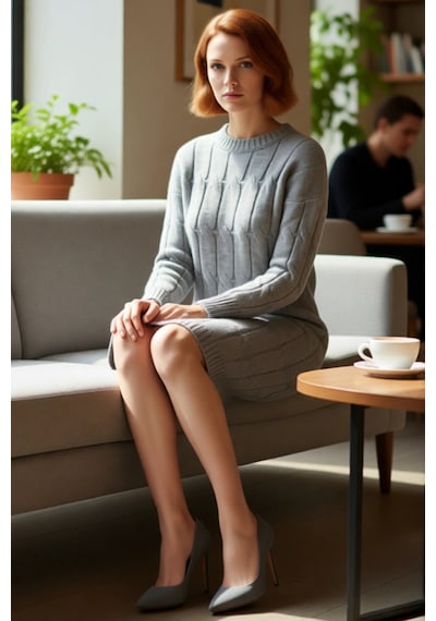 Ersefa Moda Oversize Casual Günlük Çift Plaka Triko Bisiklet Yaka Uzun K Gri