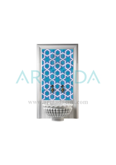 Armada Çini 60X100 CM Sp 98 Mavi Yıldız Serigraf Türk Hamamı Pano