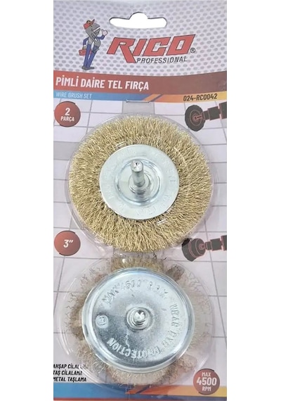 Rico 024-rc0042 Pimli Daire Çelik Tel Fırça 2 Parça 1 Adet
