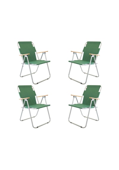 Bofigo 60x80 Çam Katlanır Masa + 4 Adet Katlanır Sandalye Kamp Seti Bahçe Balkon Takımı Yeşil