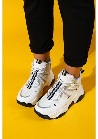 Luvishoes Luvi Shoes Clara Beyaz Laci Fermuarlı Ve Bağcıklı Kadın Spor Bot Beyaz - Lacivert Luvishoes Luvi Shoes Clara Beyaz Laci Fermuarlı Ve Bağcıklı Kadın Spor Bot Beyaz - Lacivert