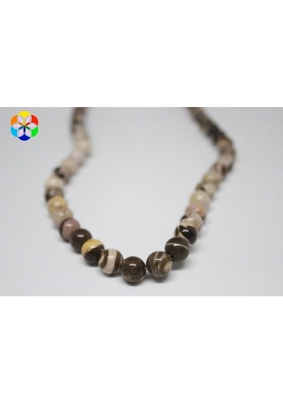 Jasper Zebra Taşı YARIM Dizi 8mm (18cm uzunluğundadır)