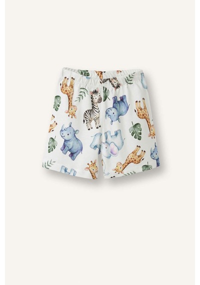 Defacto Hayvan Baskılı 2li Ecru Pijama Takımı Erkek Bebek H4032a526hser233 Ekru-er233