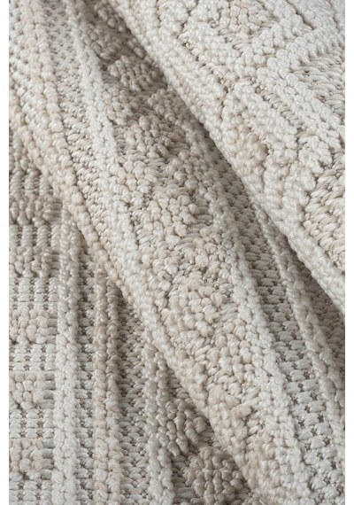 Modern Geometrik Tasarımlı Jüt Dokuma Loop Sisal Bej Halı Bej