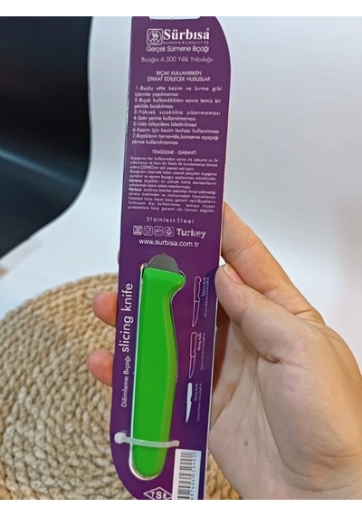 Sürbisa 61004 Sebze Bıçağı Yeşil Lz1 Koli 12 Adet Tırtıklı Çok Renkli