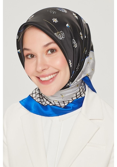 Armine İpek Eşarp Nostalji - 8517-83 Saks Mavi Twill Saks Mavi