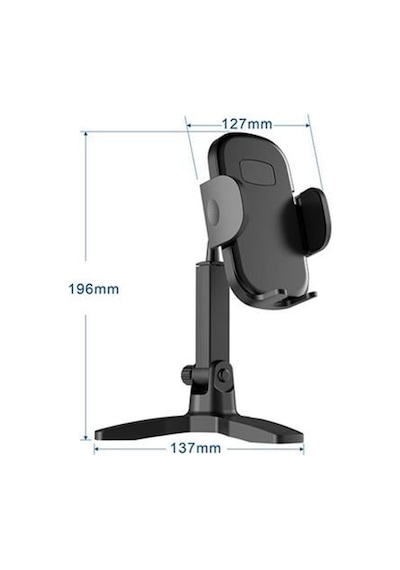 Petinka Telefon Standı Masaüstü 360 Derece Dönebilen Başlıklı Ayaklı Telefon Tripodu Siyah