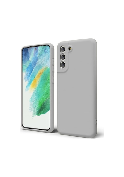 Samsung Galaxy S21 Fe Uyumlu Silikon Kılıf - Pastel Renk Tonu Kamera Korumalı Esnek Kapak -gri Gri