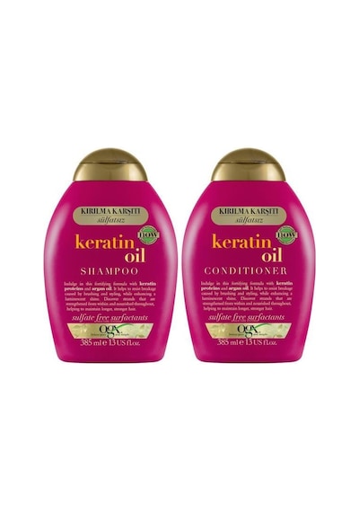 OGX Kırılma Karşıtı Keratin Oil Sülfatsız Şampuan 385 ML + Bakım Kremi
