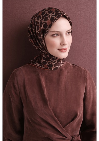 Armine İpek Eşarp 2027 Kış - 9638-03 Acı Kahve Twill