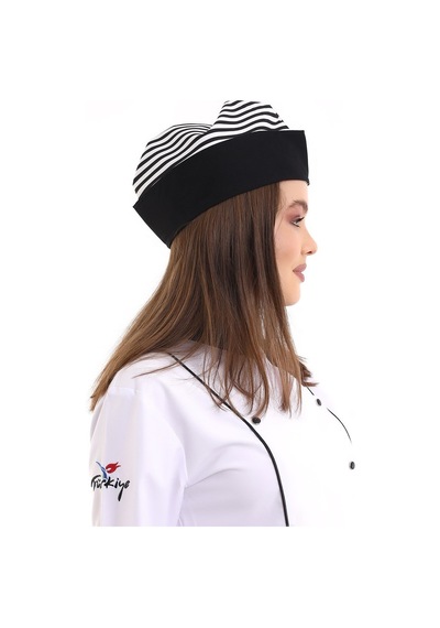 Aşçı Kayık Kep - 903 P/v Siyah Çizgili-6658 903 P/v Şiyah Çizgil
