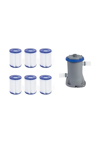 Ayrex Bestway İntex Havuzlarla Uyumlu 58383 + 58094 2006lt Devirdaim Motoru Filtre Seti Bw716