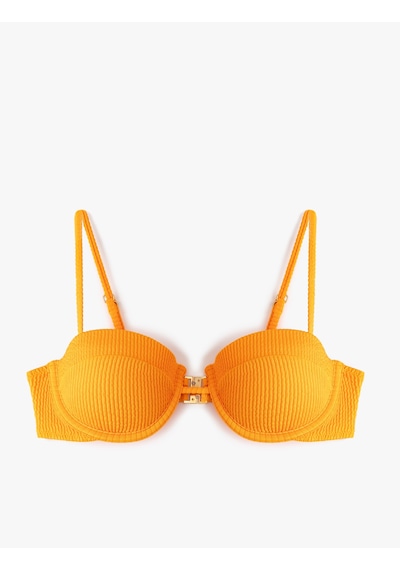 Koton Çıkarılabilir Askılı Dokulu Balenli Straplez Bikini Üst Turuncu 5sak10218mm Turuncu Koton Çıkarılabilir Askılı Dokulu Balenli Straplez Bikini Üst Turuncu 5sak10218mm Turuncu