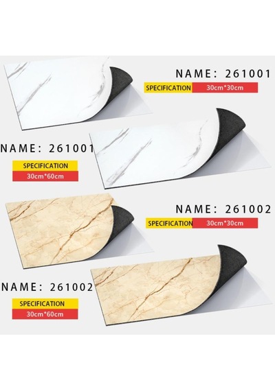 Yapışkanlı Beyaz Mermer Desen 1 Adet 30X60 Cm Zemin Duvar Döşeme
