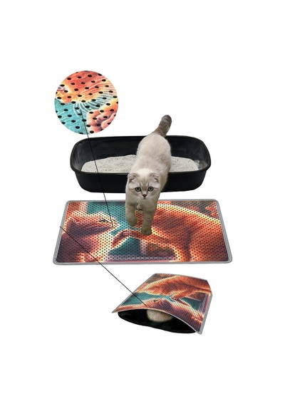 Kar Mat Kedi Kumu Paspası Delikli Kedi Tuvaleti Paspası Tokalaşan Kedi