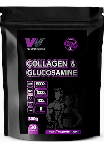 Wwp Collagen & Glucosamine, Kolajen & Glukozamin Destek Tozu - 300g Nar Aromalı. Nar - Karadut