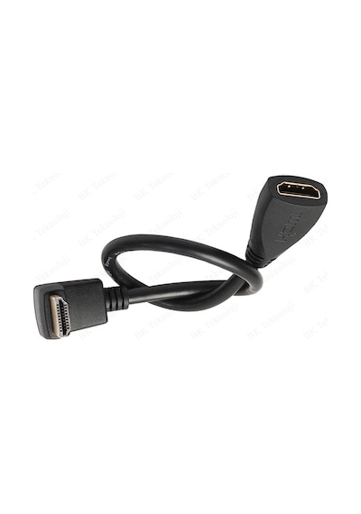 90 Derece L Tipi Açılı HDMI Erkek-Dişi Uzatma Kablosu 50cm