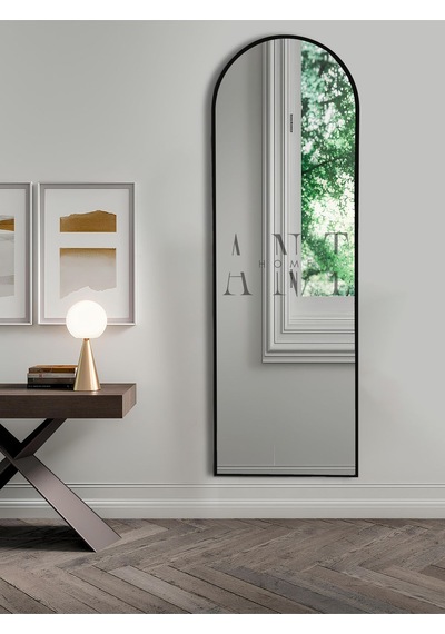 Dekoratif Ayna Oval Boy Ayna Duvar Aynası 180x60 Cm 180 X 60 Siyah Antno25s Siyah