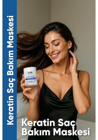 Glow Whıte Keratin Saç Botoksu Argan, Keratin Ve İpek Proteinli Yoğun Bakım Maskesi 300 Ml