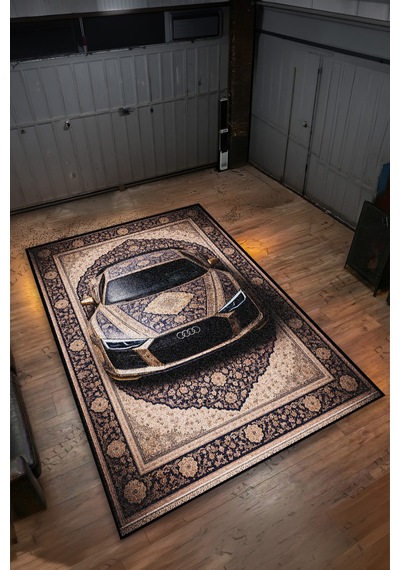 Audi R8 Araba Desenli Halı Dijital Baskı Yıkanabilir Kaymaz Taban Leke Tutmaz Çok Renkli8
