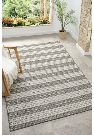 Seyran Halı Etnik 2552 Antrasit %90 Polipropilen - %10 Polyester Yolluk