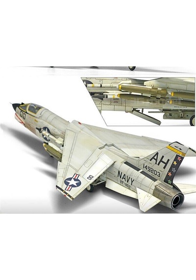 Academy 12521 1/72 Ölçek, Usn F-8e Vf-162 The Hunters Savaş Uçağı, Plastik Model Kiti-49183