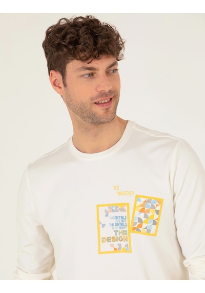 Pierre Cardin Erkek Ekru Sweatshirt 50264212-vr019 Ekru
