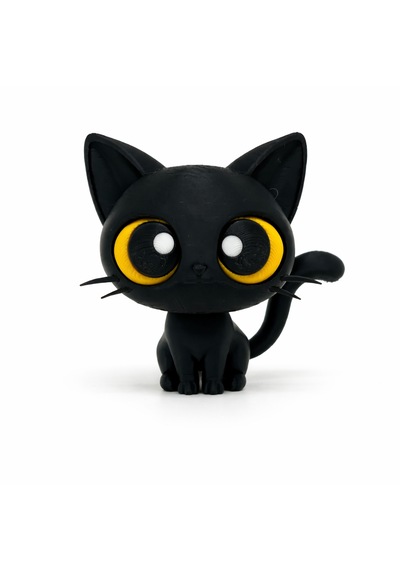 Sevimli Siyah Kedi Figürü 3d Baskı Dekoratif Kedi Heykeli Masaüstü Ev Dekoru 0