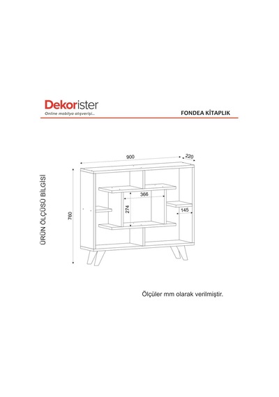 Dekorister Fondea Kitaplık Beyaz