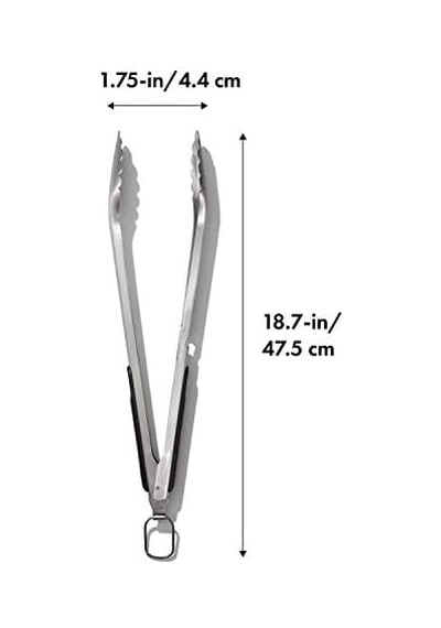 Paslanmaz Çelik Uzun Barbekü Maşası, Dahili Şişe Açacaklı 47,5 Cm - Sosis, Sebze Ve Daha Fazlası İçin