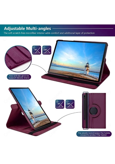 Galaxy Uyumlu S9 Plus 12.4 İnç Sm-x810 Kılıf 360 Dönen Kapaklı Standlı