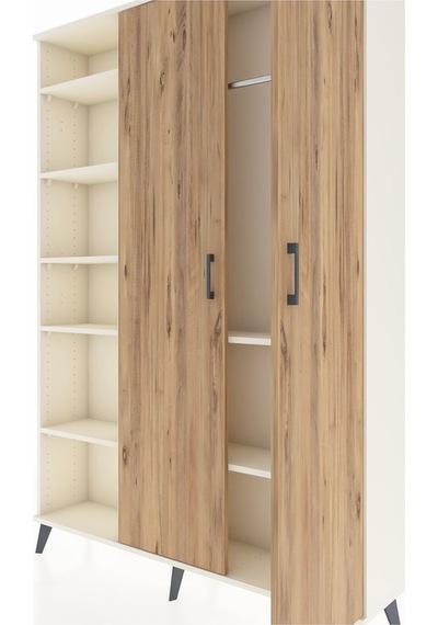 Arges Dolap 7 Raflı 2 Kapaklı Tek Askılı 132x30x195 Aytaşı-ça... Aytaşı