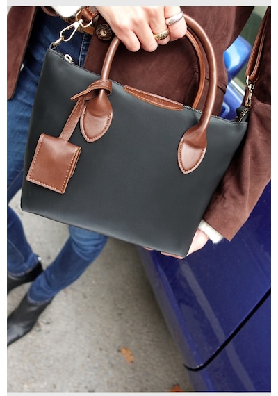 Housebags Retro Vintage Suya Dayanıklı Niş Tasarım Omuz Askılı Çanta Siyah Kahverengi Siyah
