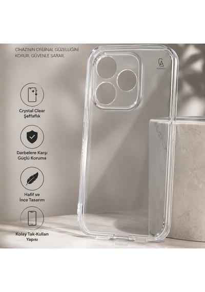 Honor 600 Lite İle Uyumlu Kılıf Şeffaf Esnek Silikon Telefon Kılıfı Kapak